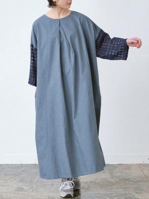 2WAYフレアワンピース シャンブレー×チェック