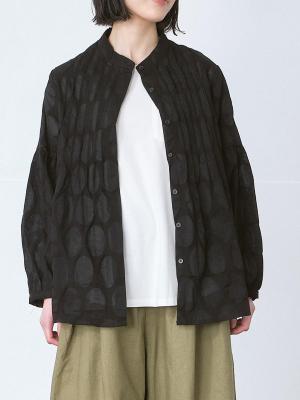 ピンタックシアーブラウス 綿オパールドット