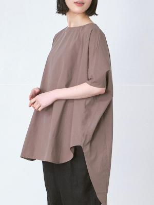 前後差プルオーバーブラウス　綿ハイカウント