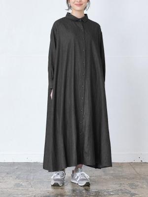 シャツワンピース　コットンデニム