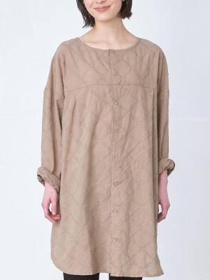 2WAY矢羽根刺繍チュニック　綿ローン