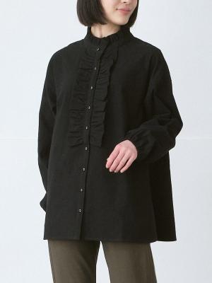 フロントフリルブラウス 綿オックス