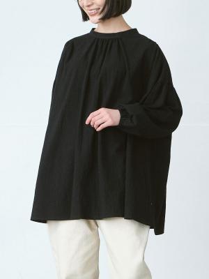 ロールカラーブラウス 綿オックス