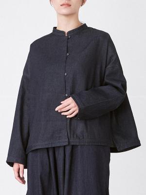 スタンドカラーブラウス 8OZデニム