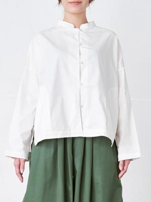 スタンドカラーブラウス 綿ハイカウントチノ