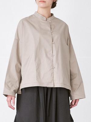 スタンドカラーブラウス 綿ハイカウントチノ