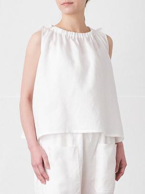 サイドボタンドレープベスト リネンオックス
