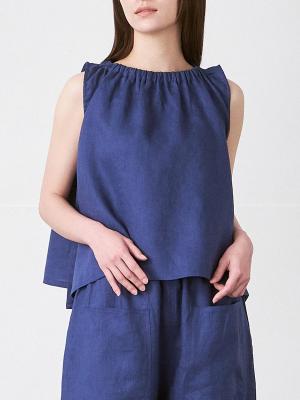 サイドボタンドレープベスト　リネンオックス