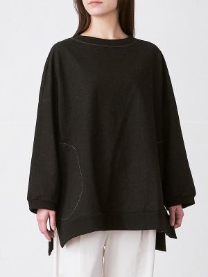 リブプルオーバーチュニック　ニットデニム