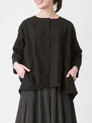 ポケットつきブラウス　綿リップル