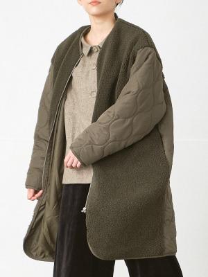 ボア×キルト切り替えコート