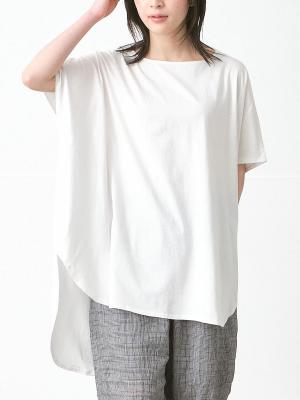 前後差プルオーバーカットソー　綿天竺