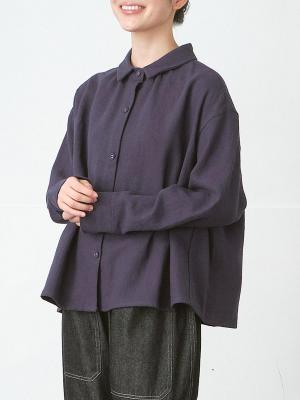 ギャザーフレアブラウス リネンコットン