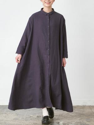 シャツワンピース リネンコットン