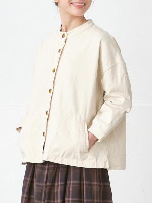 バンドカラージャケット 11オンスコットン混デニム