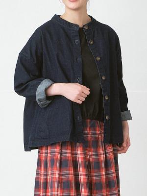 バンドカラージャケット 11オンスコットン混デニム