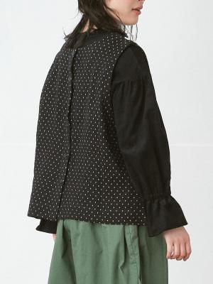 2WAYベスト デニムドットジャガード