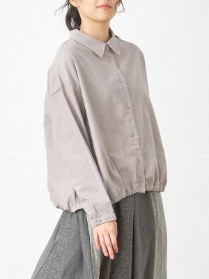 裾ゴムバルーンシャツ コットンネル