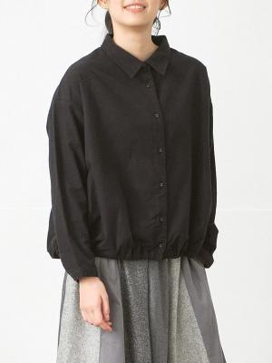 裾ゴムバルーンシャツ　コットンネル