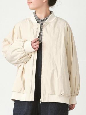 ダブルジップMA-1ブルゾン　コットン混ワッシャー