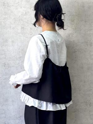 うしろリボンキャミソール　T/Rサージ