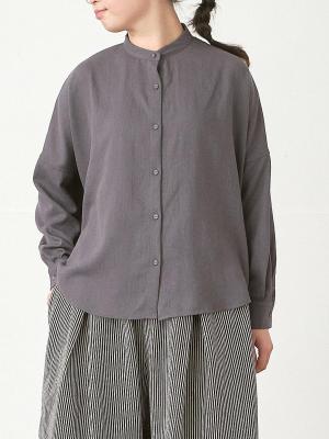 バックギャザーバンドカラーブラウス　Ｔ/Ｒスラブ