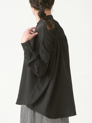 バックギャザーバンドカラーブラウス　Ｔ/Ｒスラブ