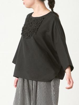 フロントフリルプルオーバーブラウス　Ｔ/Ｒスラブ