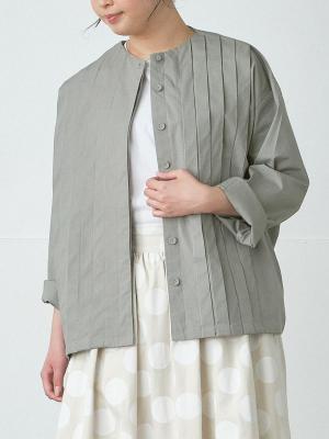 タックシャツジャケット　綿オックスストレッチ