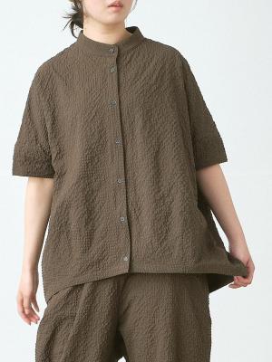 スタンドカラーブラウス　Eリップル