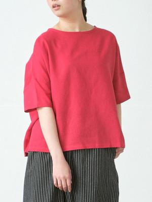 プルオーバーブラウス　リネンコットン