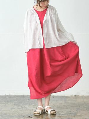 アシンメトリーワンピース　リネンコットン