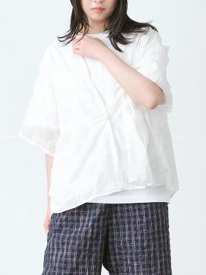 ショールカーディガン　綿オパールドット