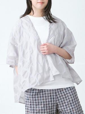ショールカーディガン　綿オパールドット