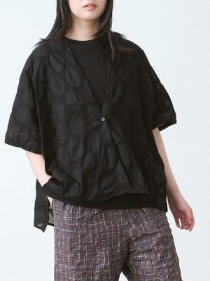 ショールカーディガン　綿オパールドット