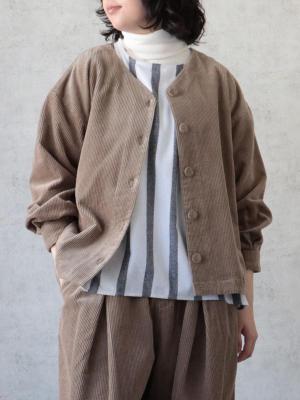 ノーカラージャケット 8Wコーデュロイ