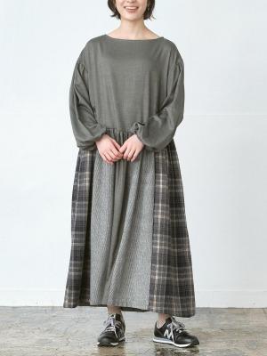 異素材フレアワンピース | Patro'n et D*g*y