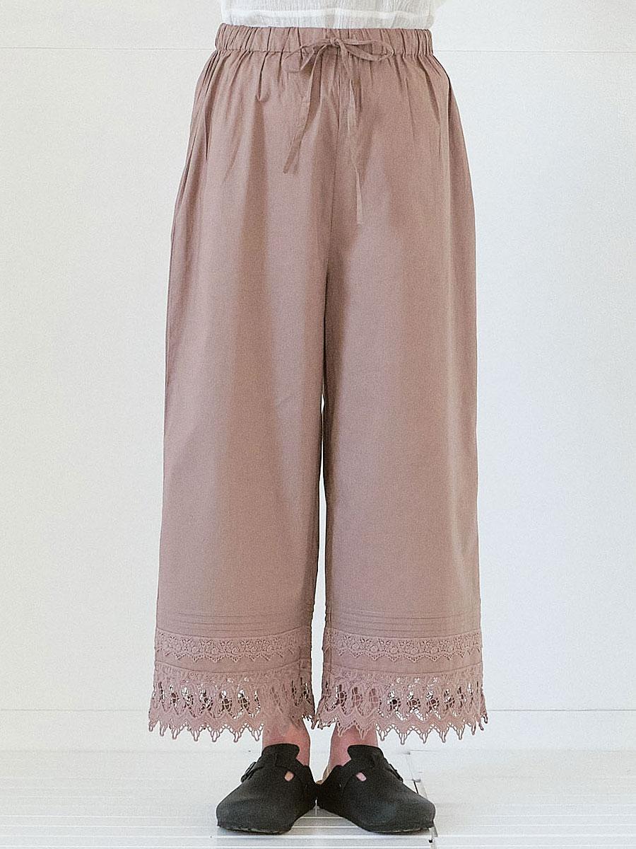 新品タグ付き　裾絞りレースペチパンツ D*g*y｜裾レースペチパンツ(インナーパンツ) 綿ローン D6192 - D