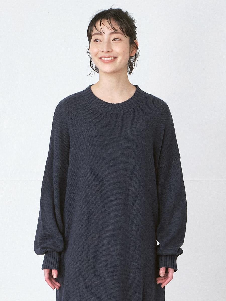   Jeans ジャージー クルーネック ワンピース 送関込 クールネックニットワンピース 5Gコットン | ニット | 【公式】D