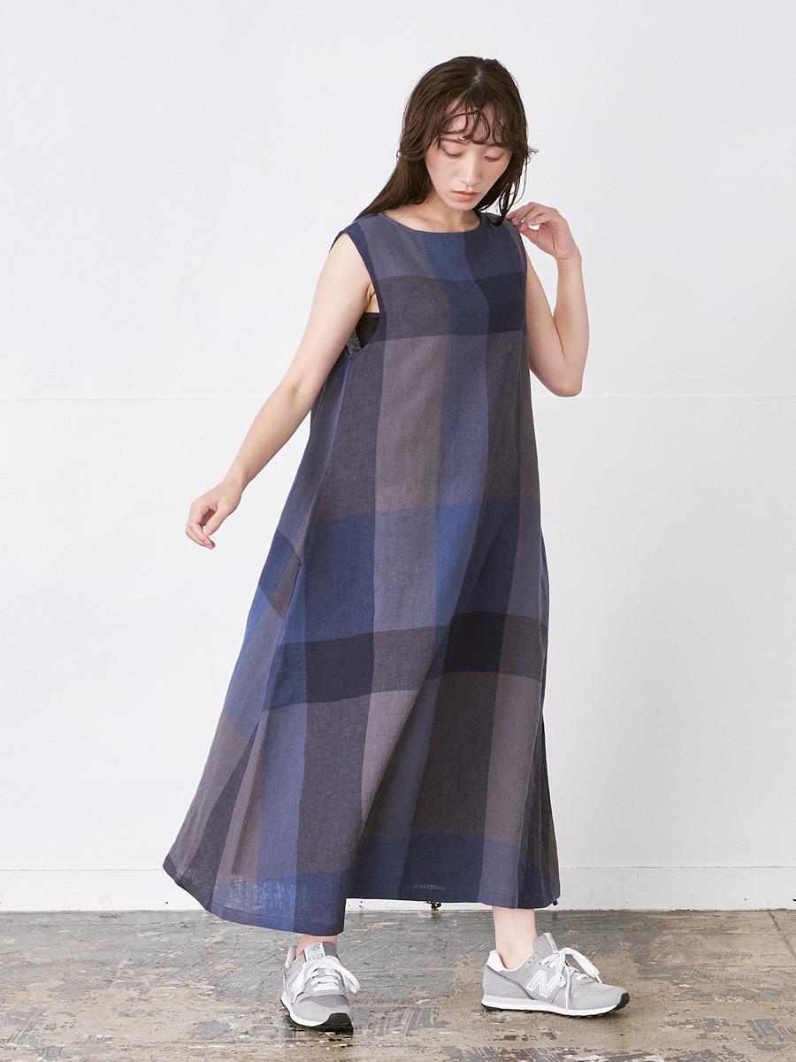ノースリーブワンピース C/Lブロックチェック | OPノースリーブ