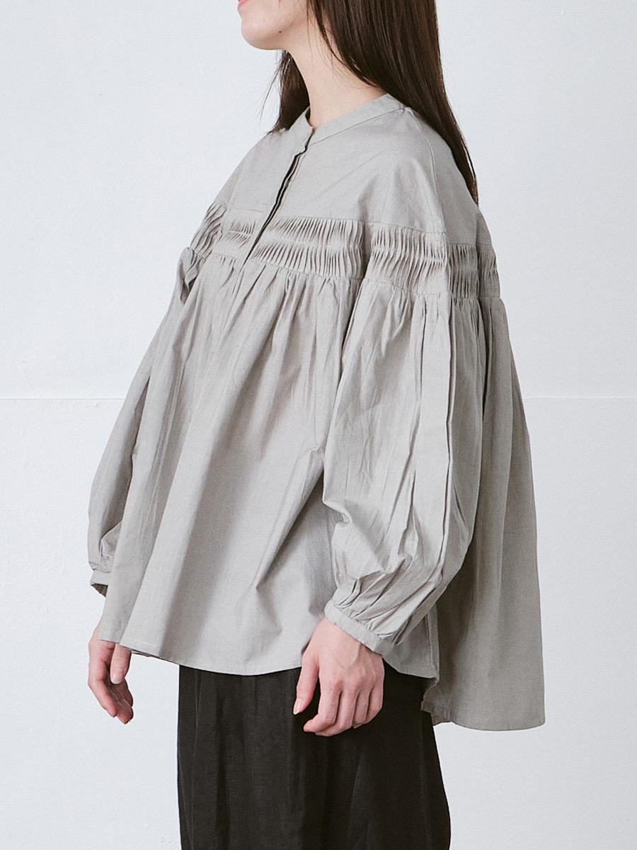 変形ピンタックブラウス 綿ポプリン | palais | シャツBLナガソデ