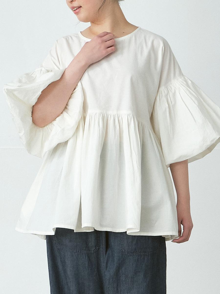 ボリューム袖フレアブラウス 40キャンブリック | シャツBLシチブソデ