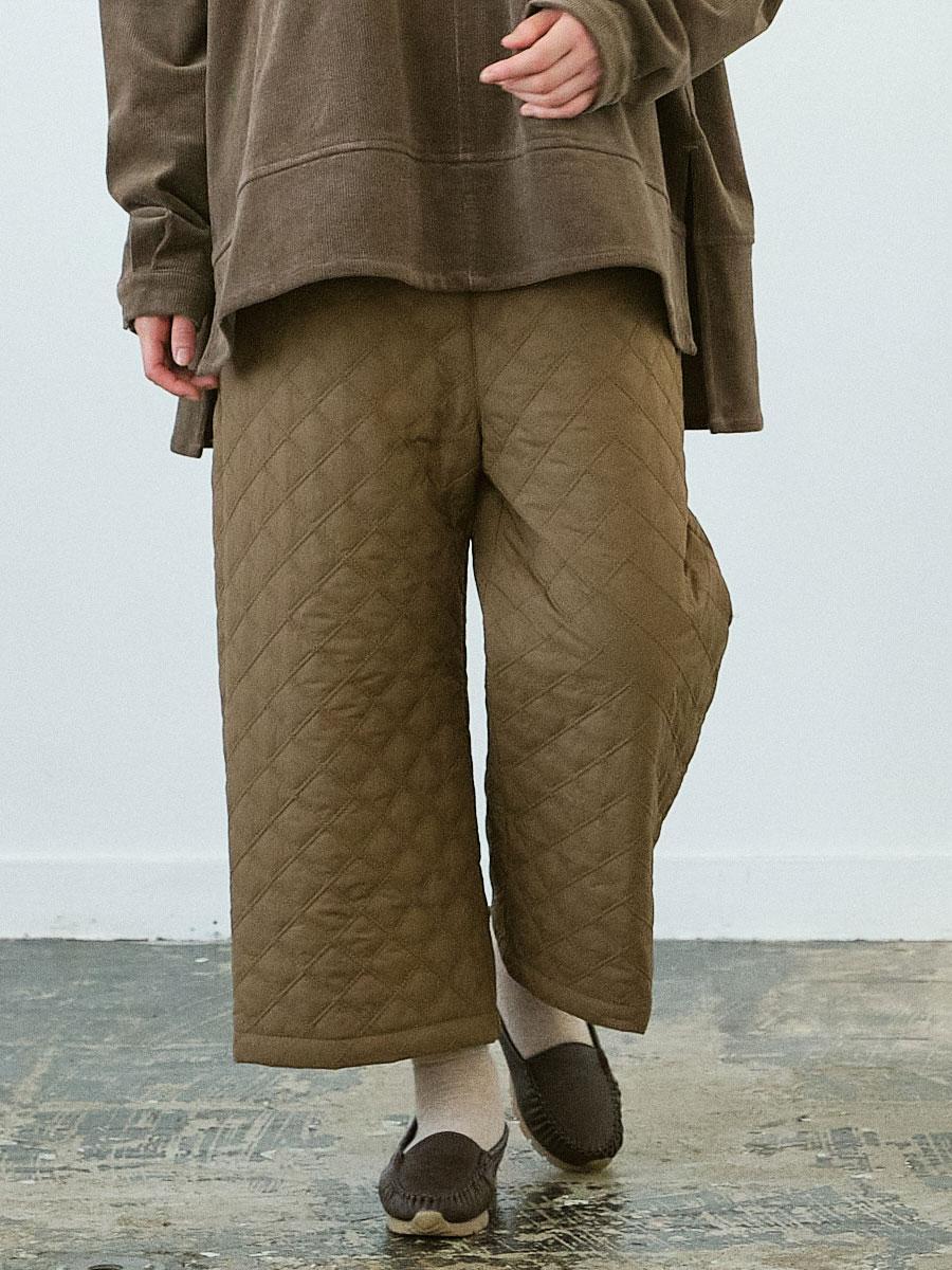 ワイドパンツ ダブルステッチダイヤキルト | パンツ9ブタケ | 【公式