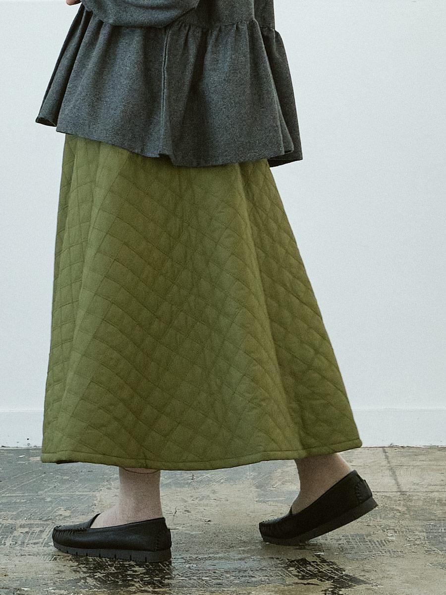 フレアスカート ダブルステッチダイヤキルト | SKロング | 【公式】D*g