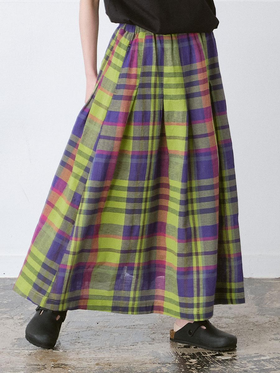 フレアスカート 綿麻マドラスチェック | SKロング | 【公式】D*g*y