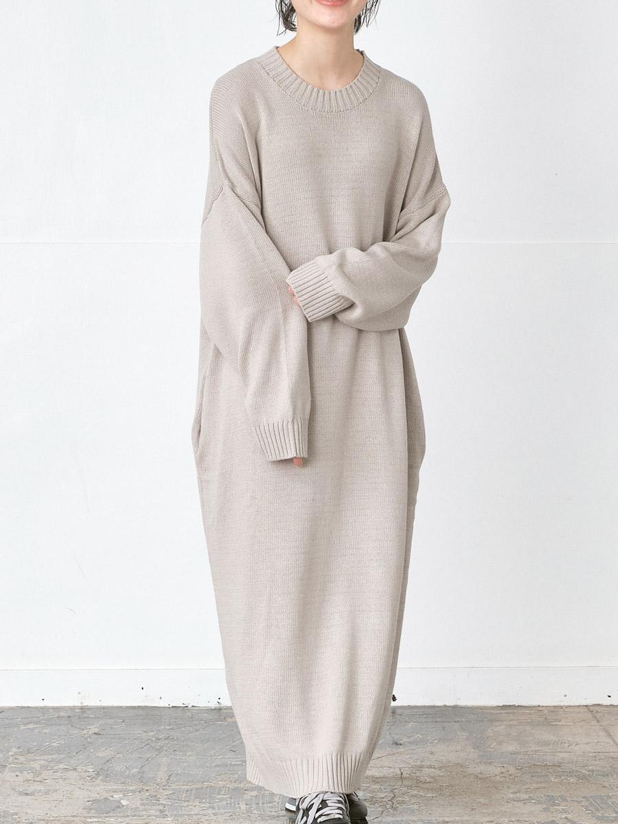 クールネックニットワンピース 5Gコットン | ニット | 【公式】D*g*y