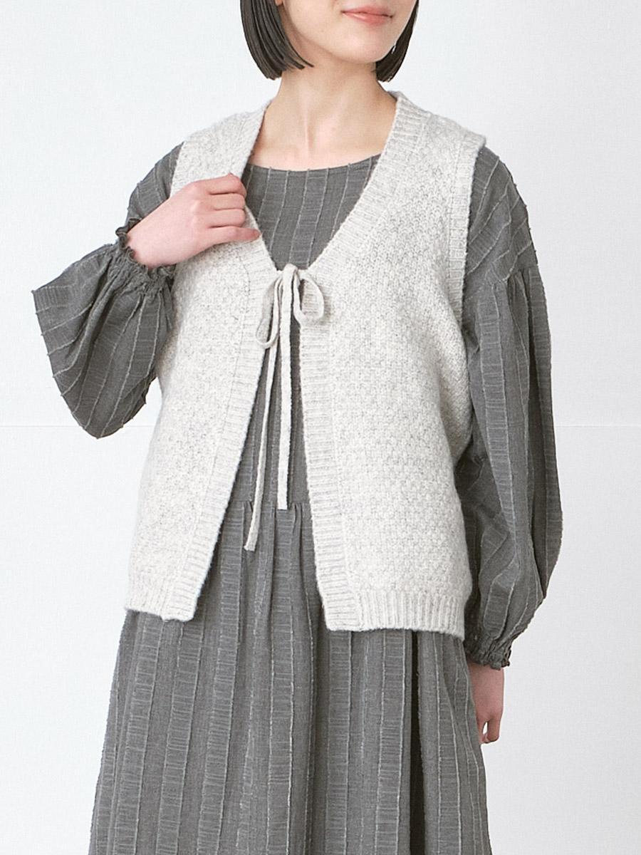 フロントリボンベスト 3G鹿の子編み | ニット | 【公式】D*g*y ONLINE