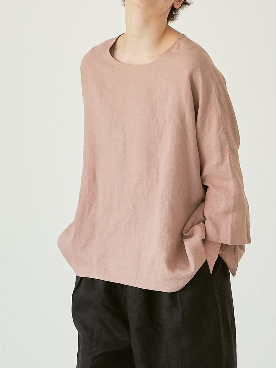ぐく丸吉⟡.* ワイドプルオーバーブラウス リネンオックス | シャツBLシチブソデ