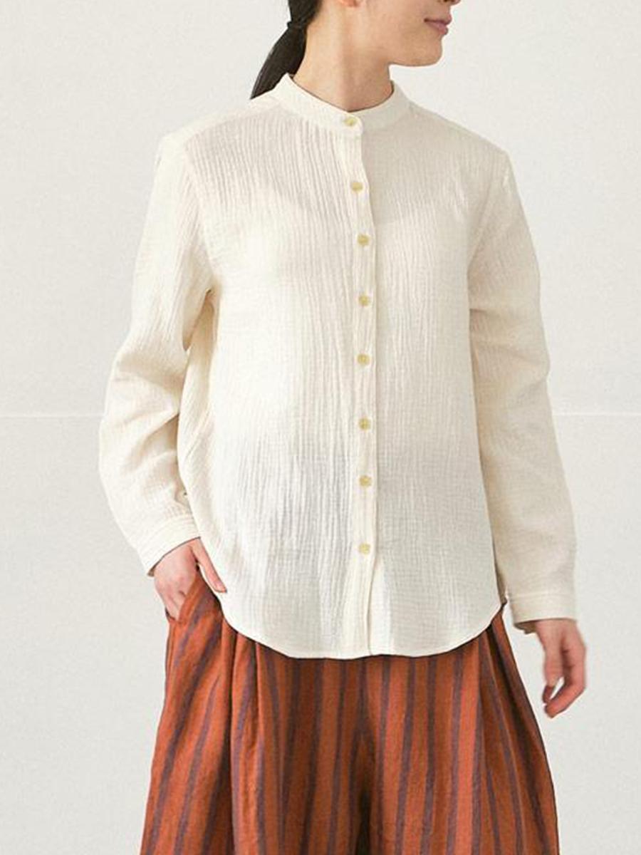 バンドカラーブラウス 綿Wガーゼ | シャツBLナガソデ | 【公式】D*g*y