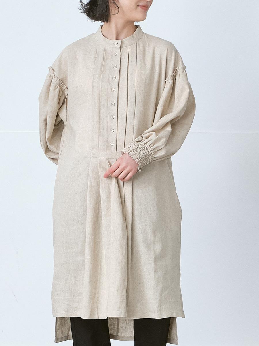 バンドカラーチュニックワンピース L/Rオックス | OPナガソデ | 【公式